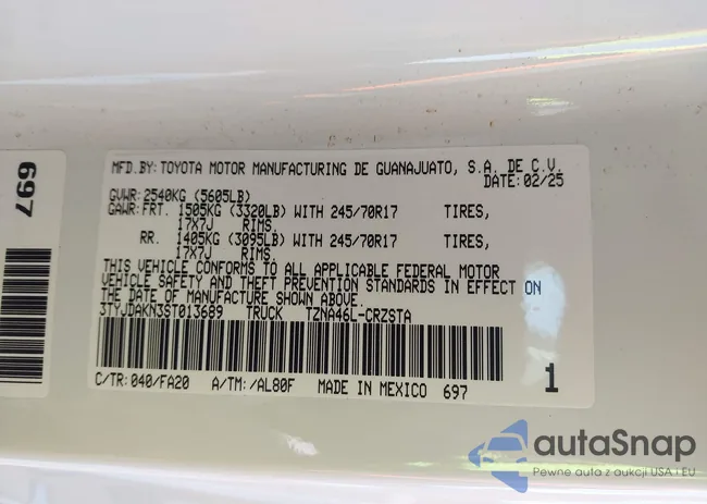 3TYJDAKN3ST013689: 43970838