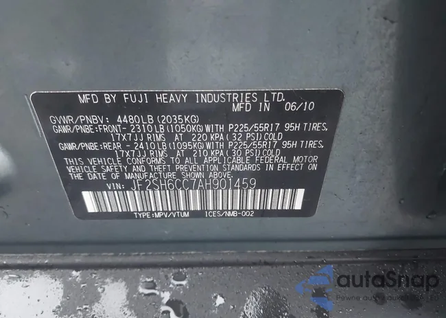 JF2SH6CC7AH901459: 43970889