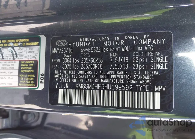 KM8SMDHF5HU199592: 43970931