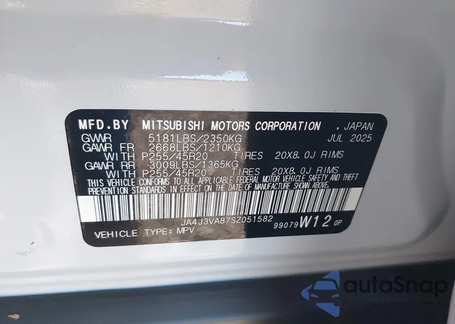 JA4J3VA87SZ051582: 43971055