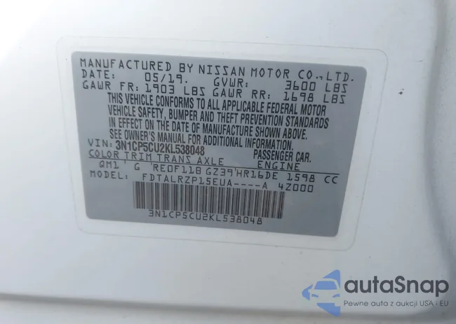 3N1CP5CU2KL538048: 43970448