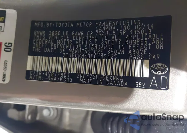 2T1BURHE3EC115125: 43970696