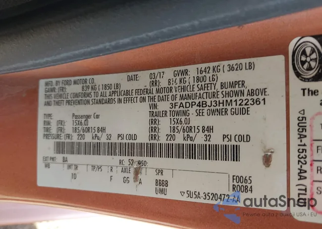 3FADP4BJ3HM122361: 43971740