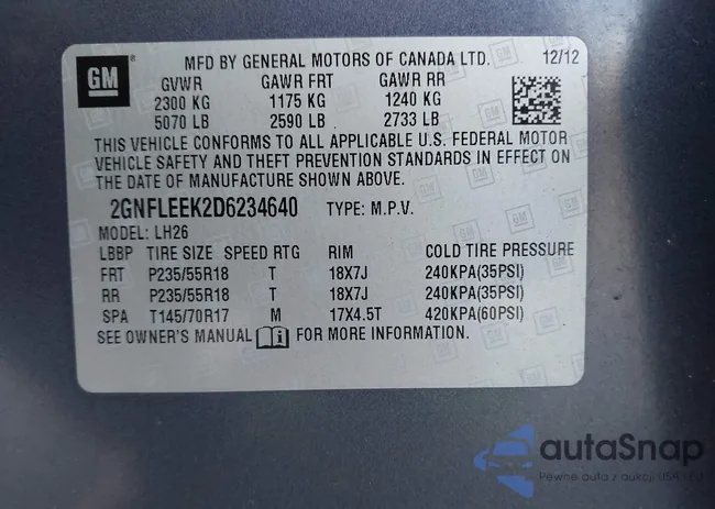 2GNFLEEK2D6234640: 43971745