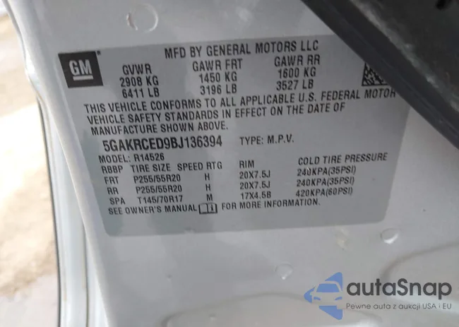 5GAKRCED9BJ136394: 43971771