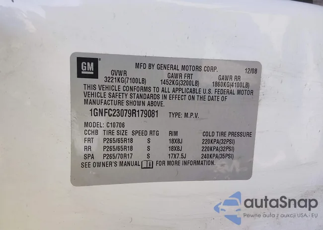 1GNFC23079R179081: 43971907