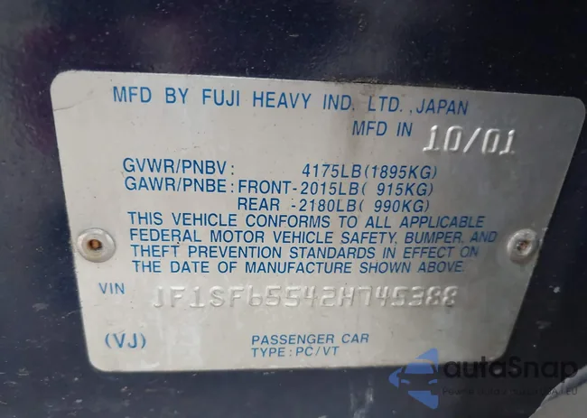 JF1SF65542H745388: 43971970