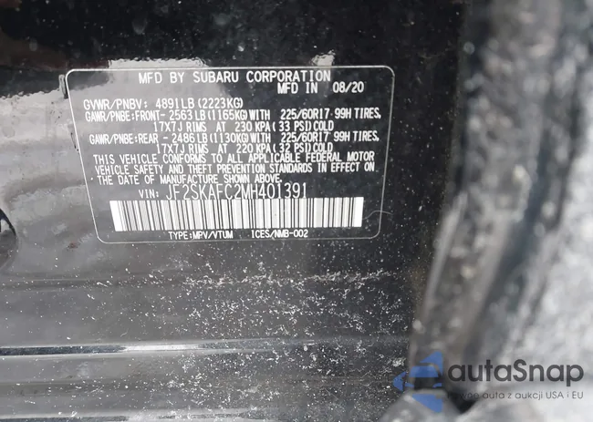 JF2SKAFC2MH401391: 43971987