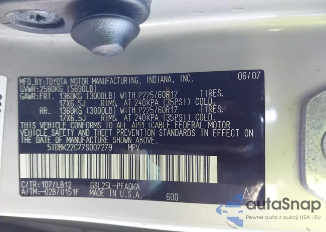 5TDBK22C77S007279: 43972091