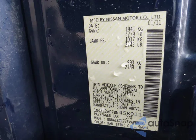 1N4AL2AP7BN458911: 43972103