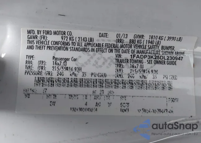 1FADP3K25DL230947: 43972248