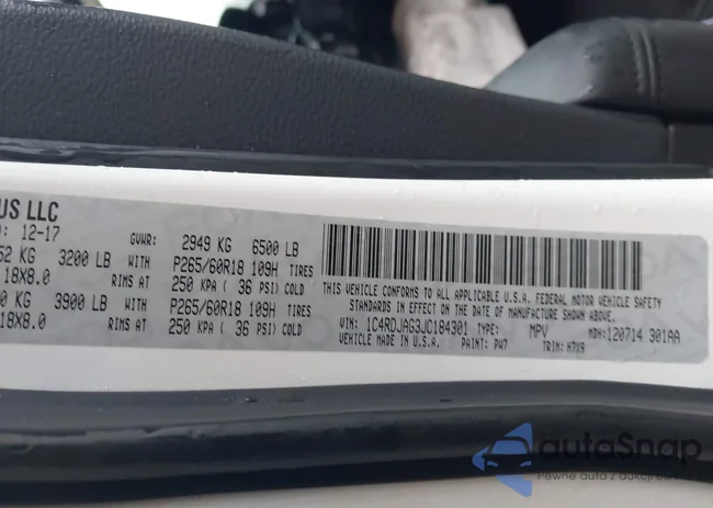 1C4RDJAG3JC184301: 43972275