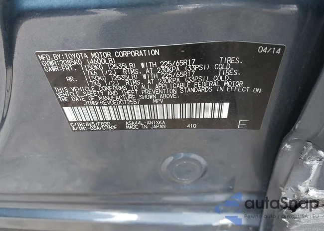 JTMBFREV0ED072557: 43972290