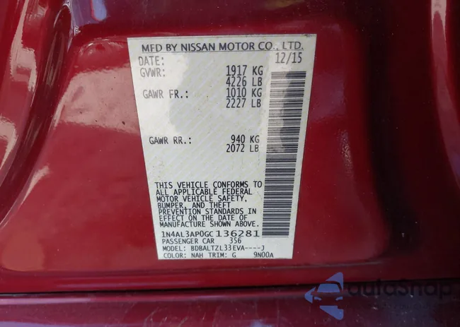 1N4AL3AP0GC136281: 43971342