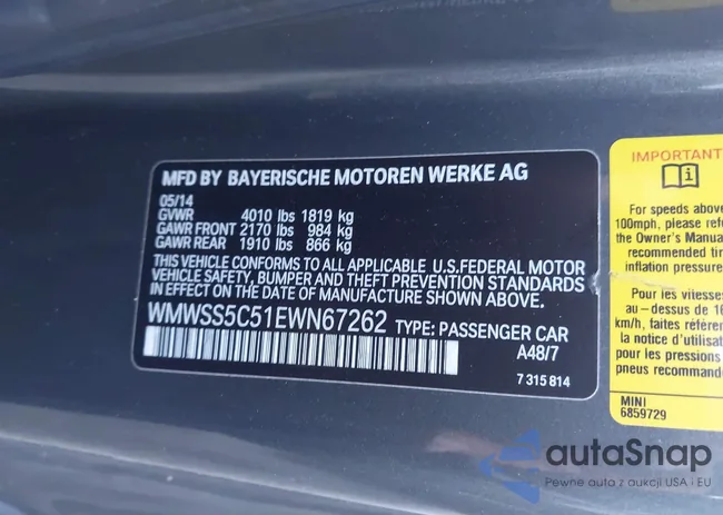 WMWSS5C51EWN67262: 43971462