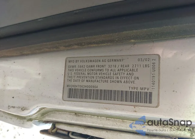 WV2KB47063H000964: 43971469