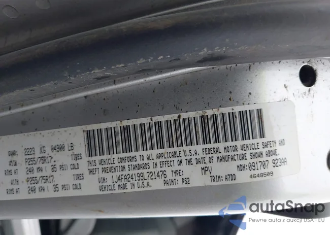 1J4FA24199L721476: 43971505