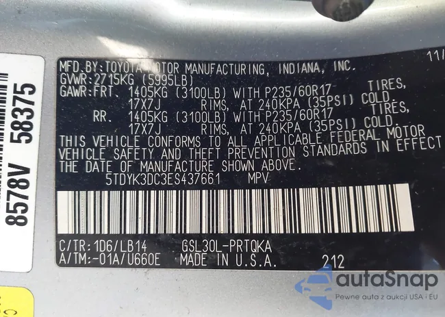 5TDYK3DC3ES437661: 43971642