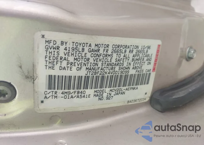 JT2BF22K4V0019099: 43972779