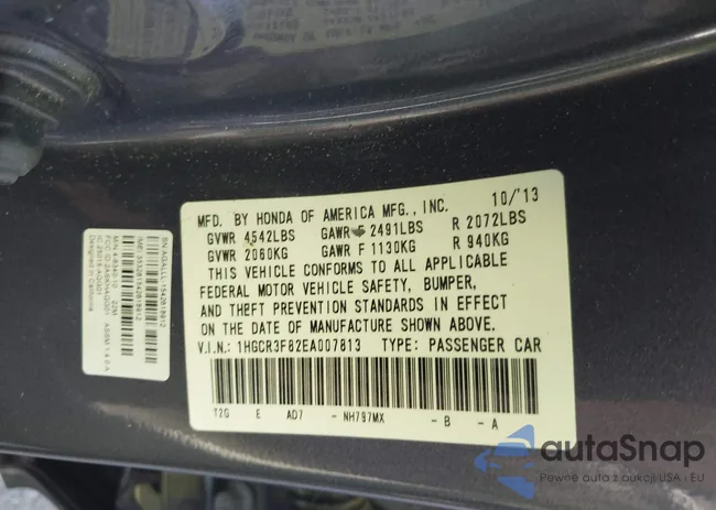 1HGCR3F82EA007813: 43972817