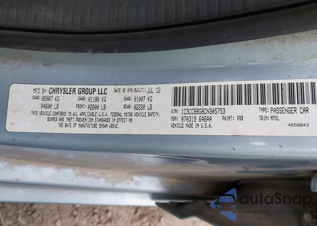 1C3CCBBG8CN305753: 43972818