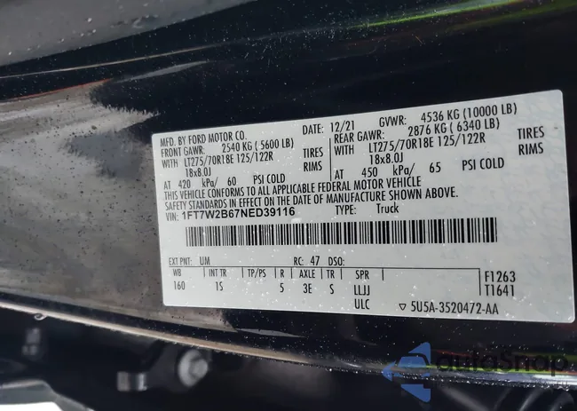 1FT7W2B67NED39116: 43972838