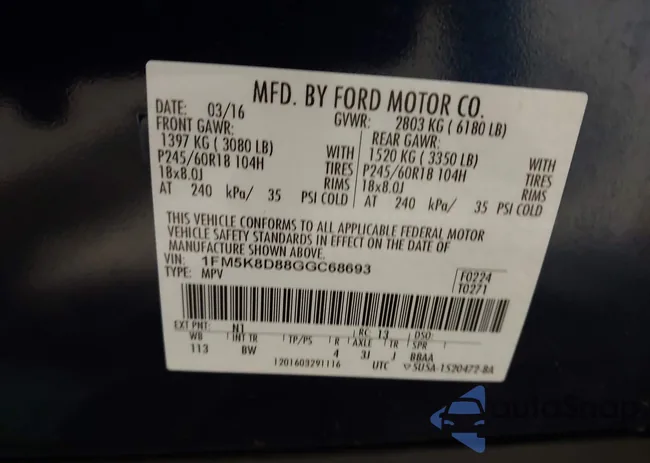 1FM5K8D88GGC68693: 43972891