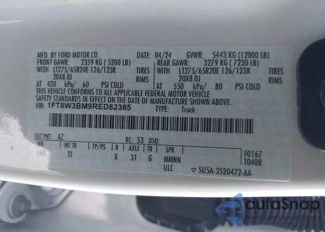 1FT8W3BM9RED82385: 43973242