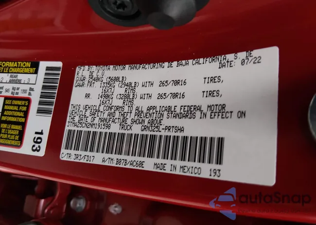 3TMAZ5CN2NM191598: 43972405