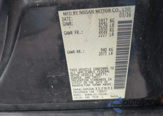 1N4AL3AP2GN352931: 43972426