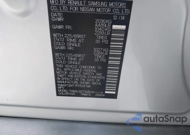 KNMAT2MT7FP519798: 43972429