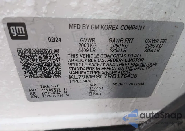 KL79MRSL7RB176436: 43972590