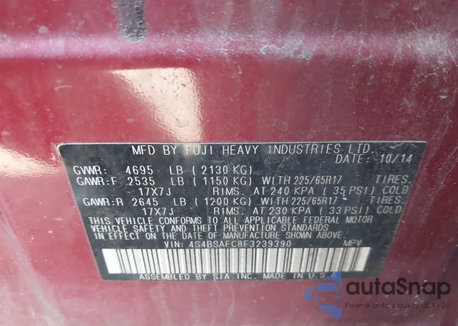 4S4BSAFC8F3239390: 43973704