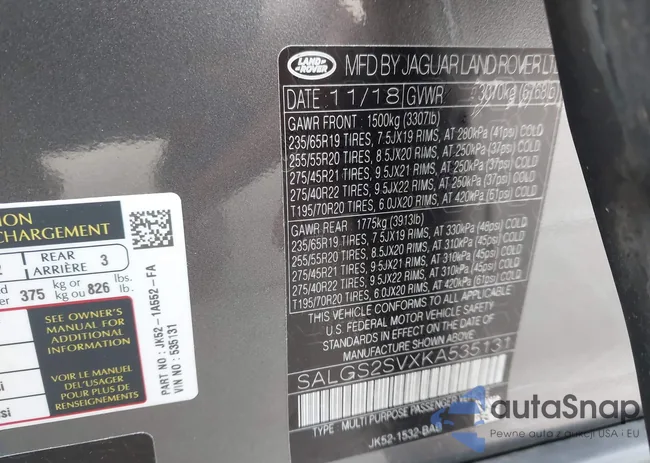 SALGS2SVXKA535131: 43973723