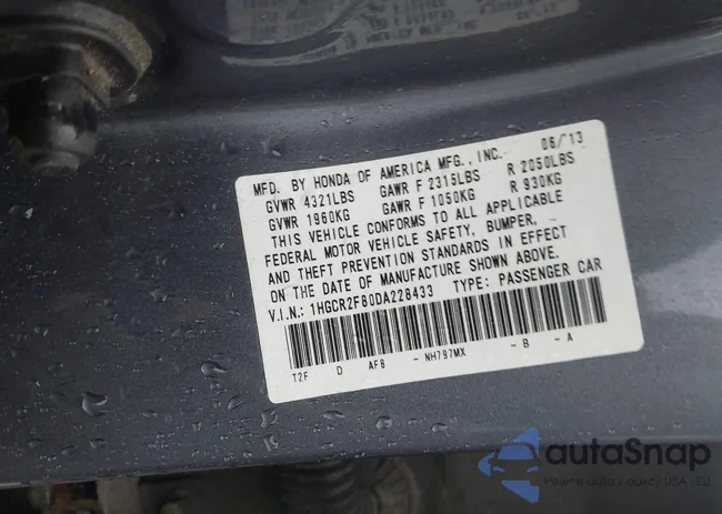 1HGCR2F80DA228433: 43973783