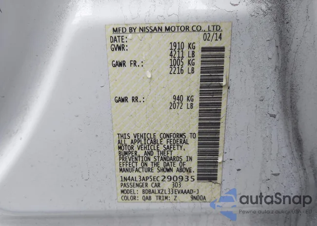 1N4AL3AP5EC290935: 43973829