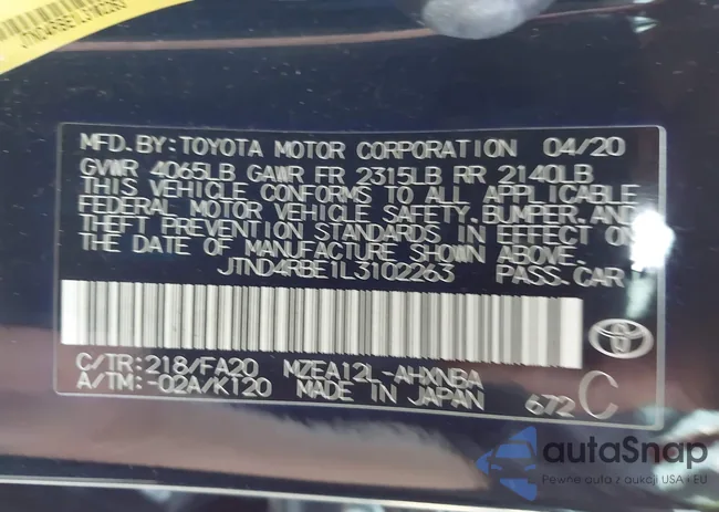 JTND4RBE1L3102263: 43973948