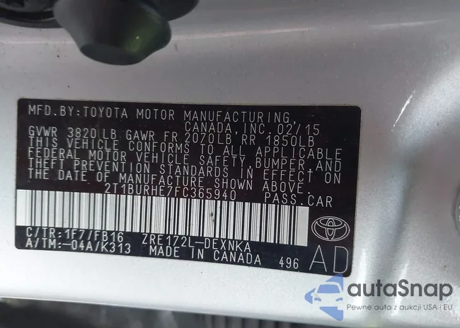 2T1BURHE7FC365940: 43974003