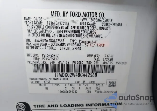 1FMDK02W48GA42568: 43974045