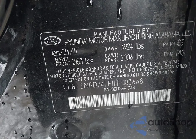 5NPD74LF1HH183668: 43974099