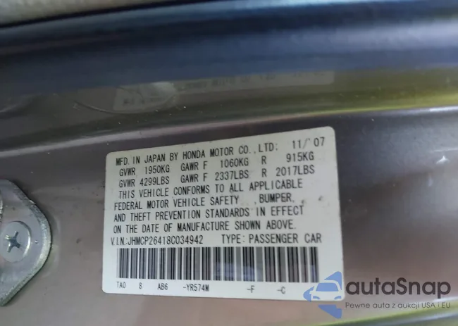 JHMCP26418C034942: 43974110