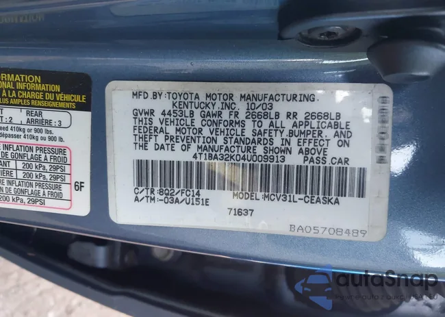 4T1BA32K04U009913: 43974220