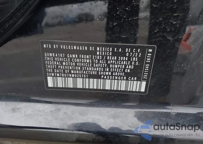 3VW7M7BU7NM025751: 43974224