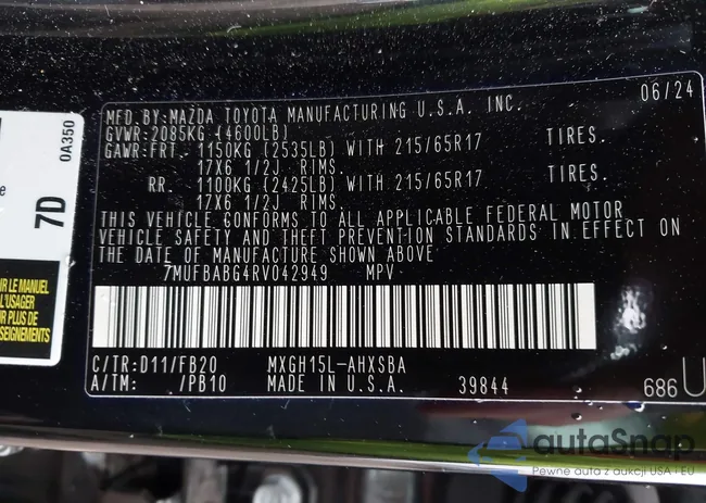 7MUFBABG4RV042949: 43973430