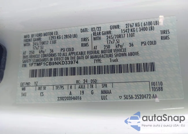 1FTMF1CB9NKD33974: 43973559