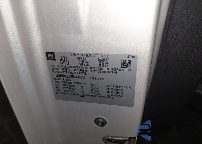 1GNKRLED8BJ146517: 43973638