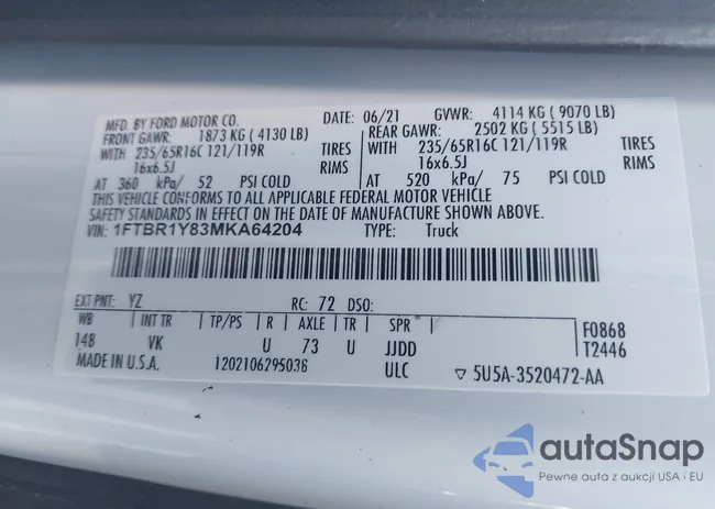 1FTBR1Y83MKA64204: 43974933