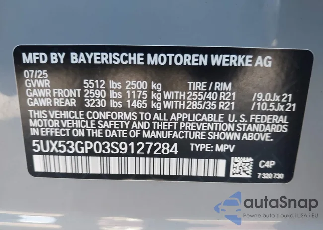 5UX53GP03S9127284: 43974951