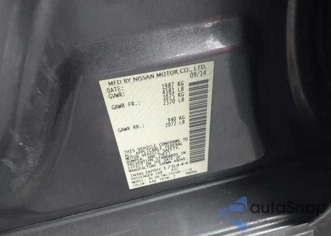 1N4BL3AP0FC176444: 43975031