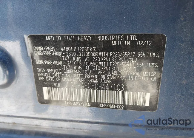 JF2SHAEC5CH447103: 43975059